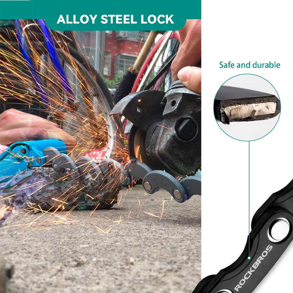 Rockbros WD795 sulankstomai dviračio spyna - juoda -- Bicycle Locks