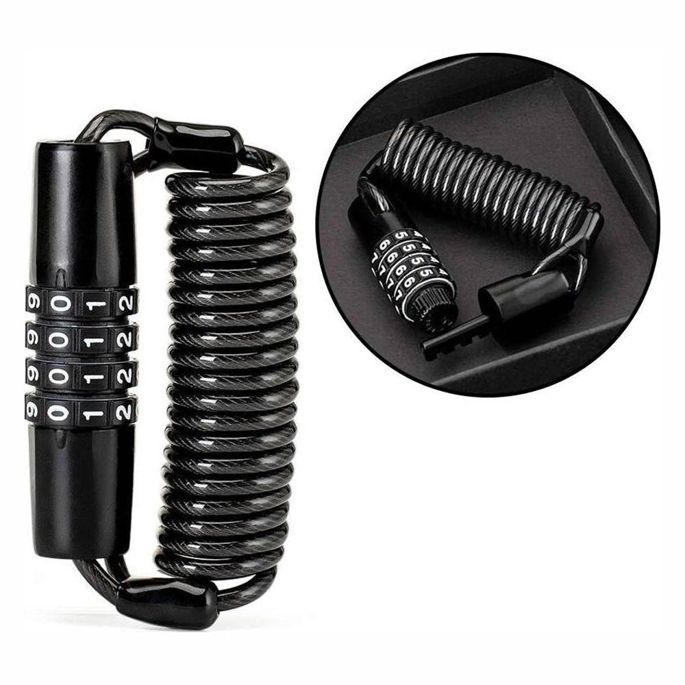 Rockbros T609 dviračio spyna su kombinacija, iki 1,5 m ilgio - juoda -- Bicycle Locks
