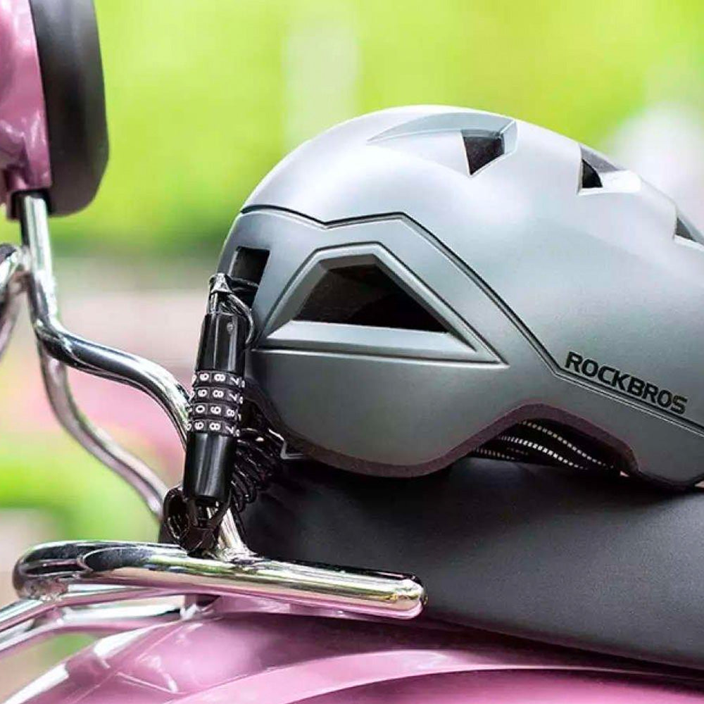 Rockbros T609 dviračio spyna su kombinacija, iki 1,5 m ilgio - juoda -- Bicycle Locks
