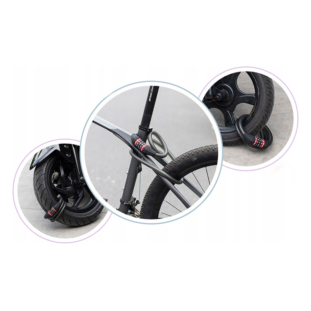 Rockbros RKS507-1BK dviračio spyna su kombinacija 1.8 m - juoda -- Bicycle Locks