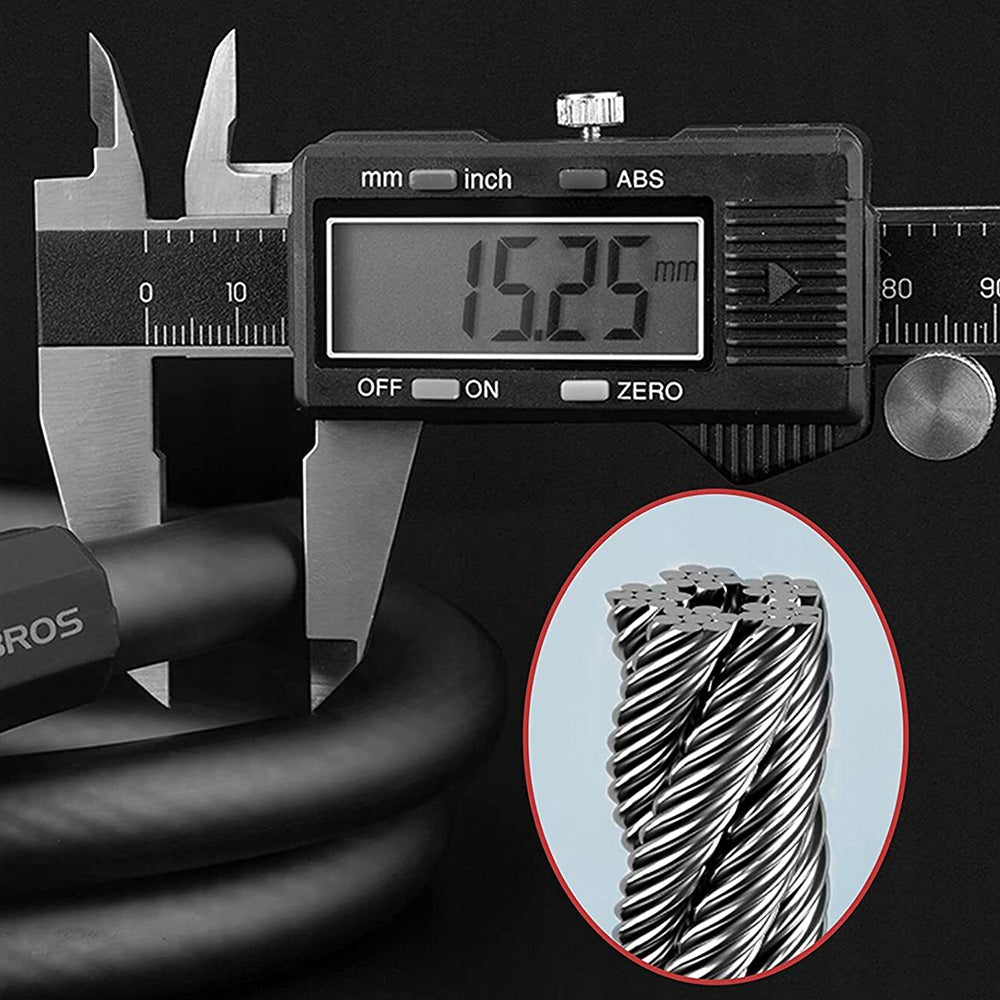 Rockbros RKS507-1BK dviračio spyna su kombinacija 1.8 m - juoda -- Bicycle Locks
