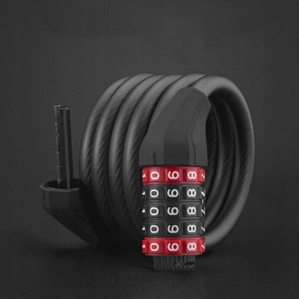 Rockbros RKS507-1BK dviračio spyna su kombinacija 1.8 m - juoda -- Bicycle Locks