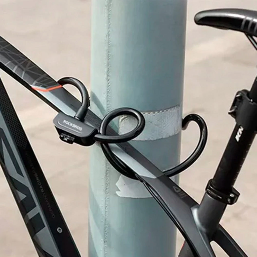 Rockbros RKS515-BK raktine dviračio spyna, 1.1 m ilgio - juoda -- Bicycle Locks