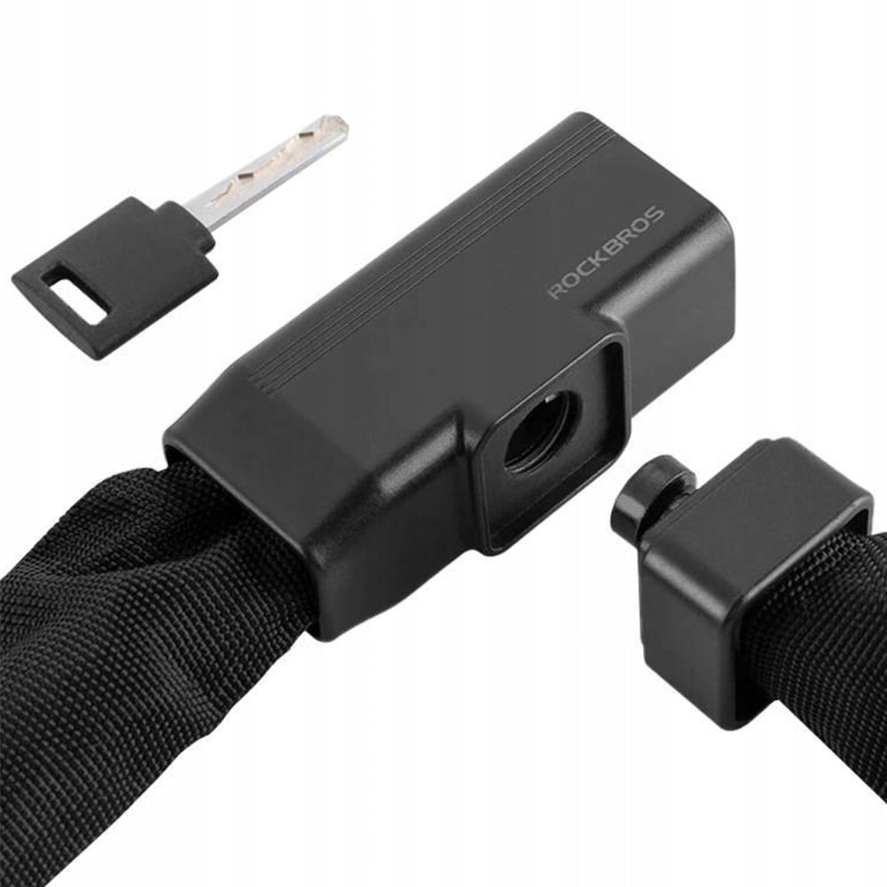 Rockbros 32430708001 dviračio spyna su raktu 0.97 m - juoda -- Bicycle Locks