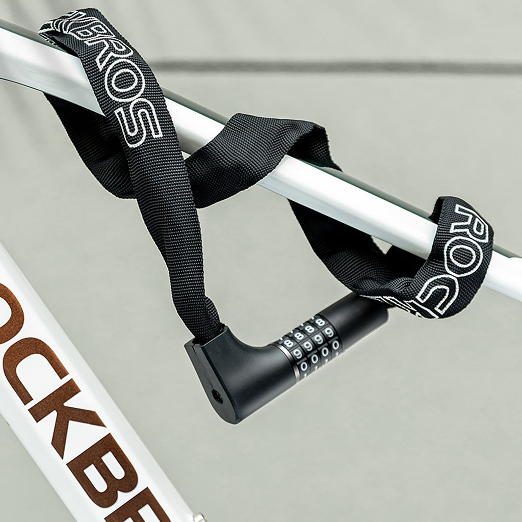 Rockbros 3230002001 dviračio spyna su kombinacijos nustatymu ir raktu - juoda -- Bicycle Locks