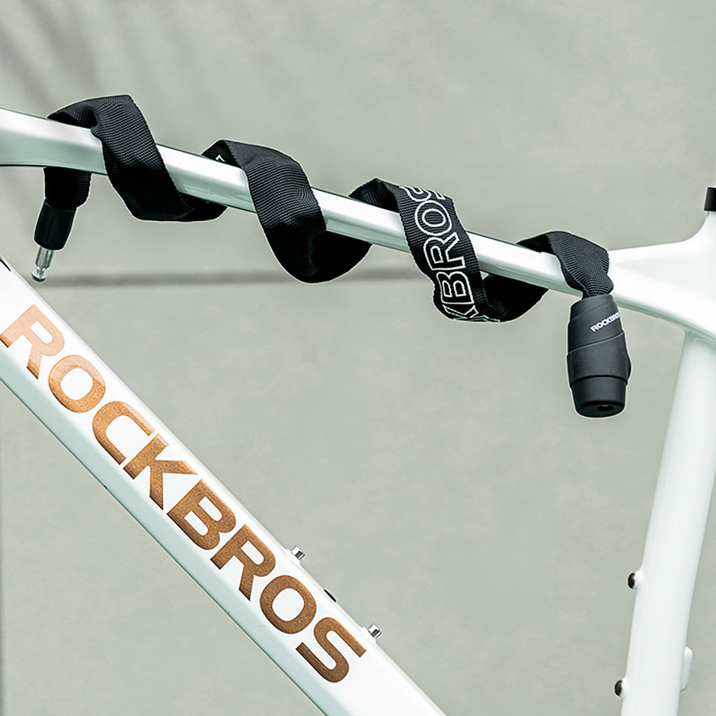 Rockbros 3230002001 dviračio spyna su kombinacijos nustatymu ir raktu - juoda -- Bicycle Locks