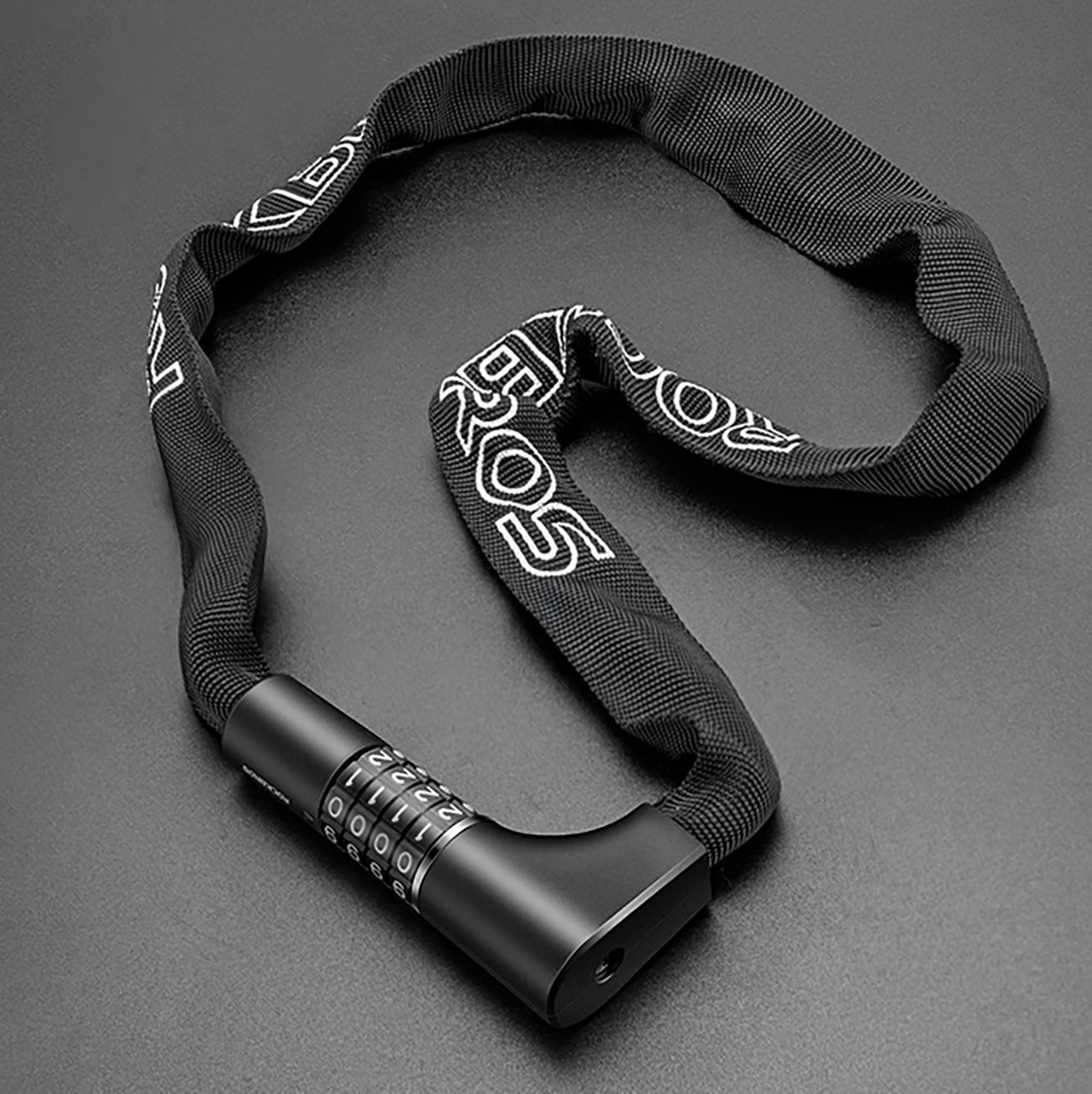 Rockbros 3230002001 dviračio spyna su kombinacijos nustatymu ir raktu - juoda -- Bicycle Locks