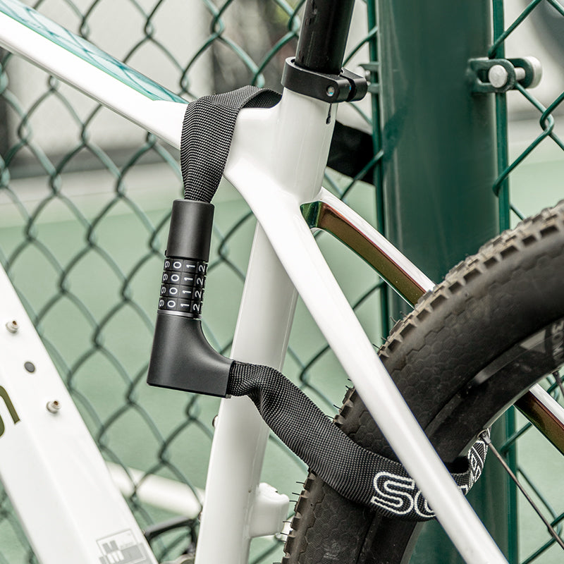 Rockbros 3230002001 dviračio spyna su kombinacijos nustatymu ir raktu - juoda -- Bicycle Locks