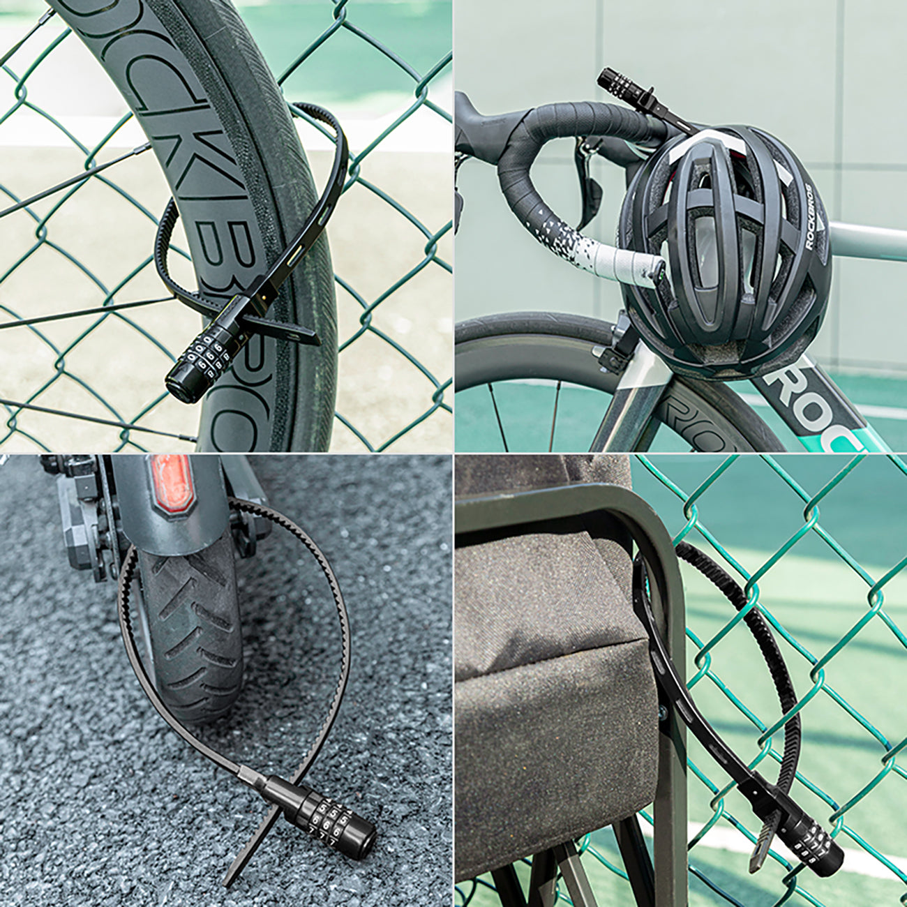 Rockbros 3240001001 dviračio spyna 0,5 m kombinacijai - juoda -- Bicycle Locks