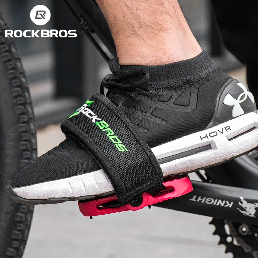 Rockbros GZT1001 dviračio pedalų dirželiai 2 vnt. - juoda -- Cycling Accessories