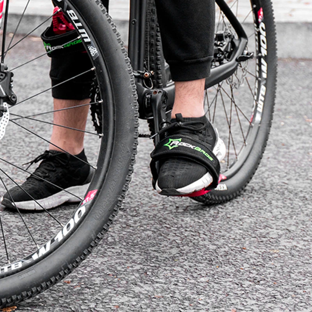 Rockbros GZT1001 dviračio pedalų dirželiai 2 vnt. - juoda -- Cycling Accessories