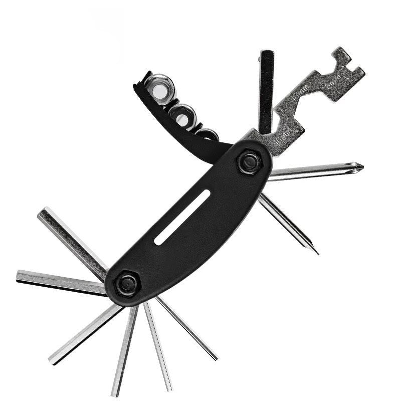 Rockbros GJ1601 16-in-1 daugiaraktis dviračiui taisyti - juodas -- Bicycle Multi-Tools