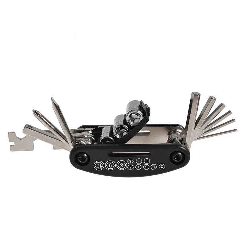Rockbros GJ1601 16-in-1 daugiaraktis dviračiui taisyti - juodas -- Bicycle Multi-Tools