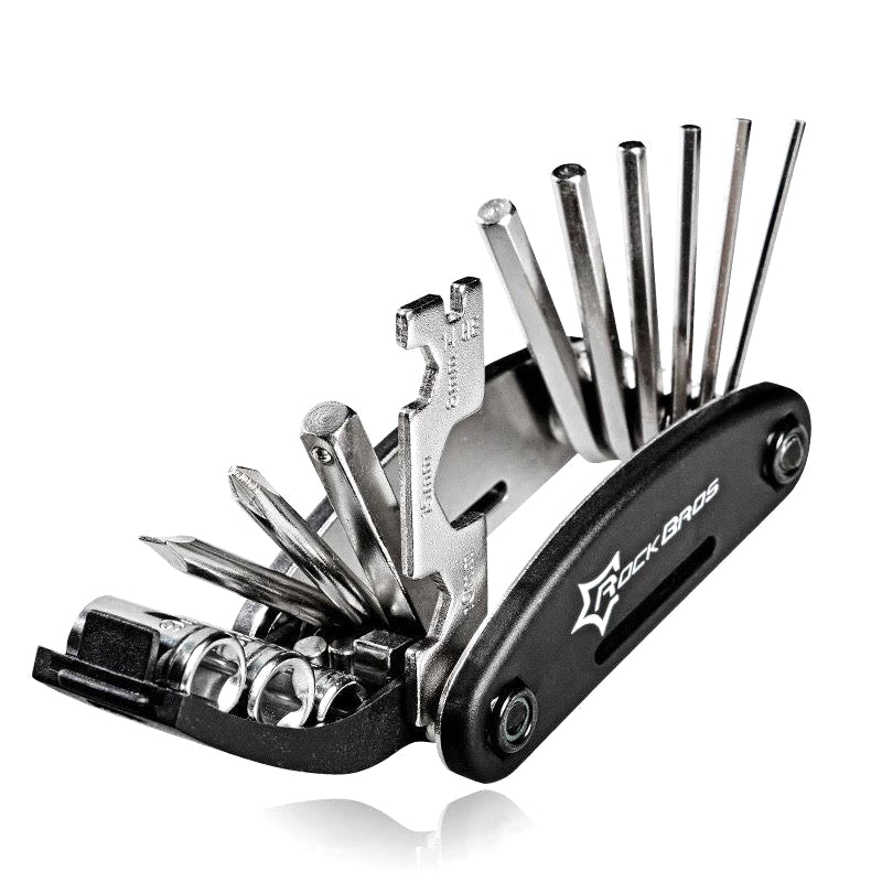 Rockbros GJ1601 16-in-1 daugiaraktis dviračiui taisyti - juodas -- Bicycle Multi-Tools