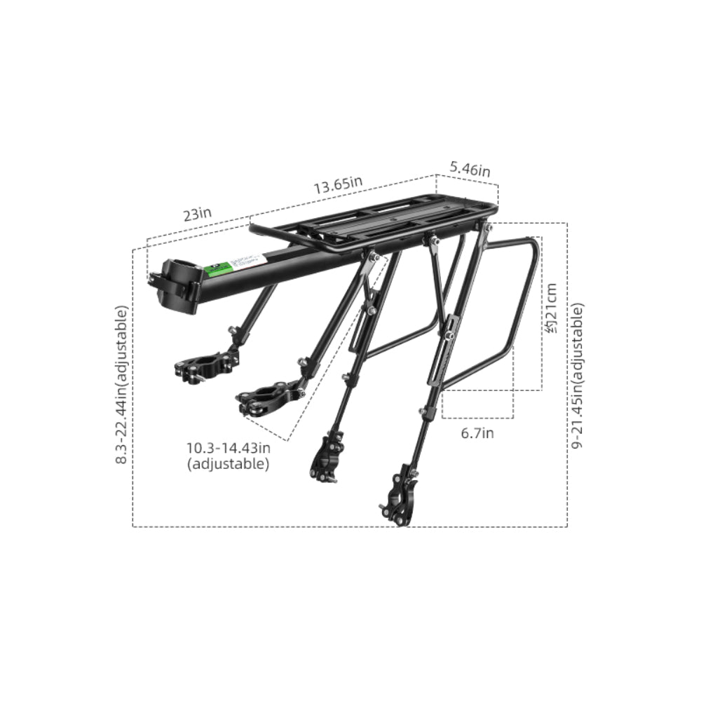 Rockbros 33210004001 dviračio bagažinykas su lentyna - juodas -- Cycling Accessories