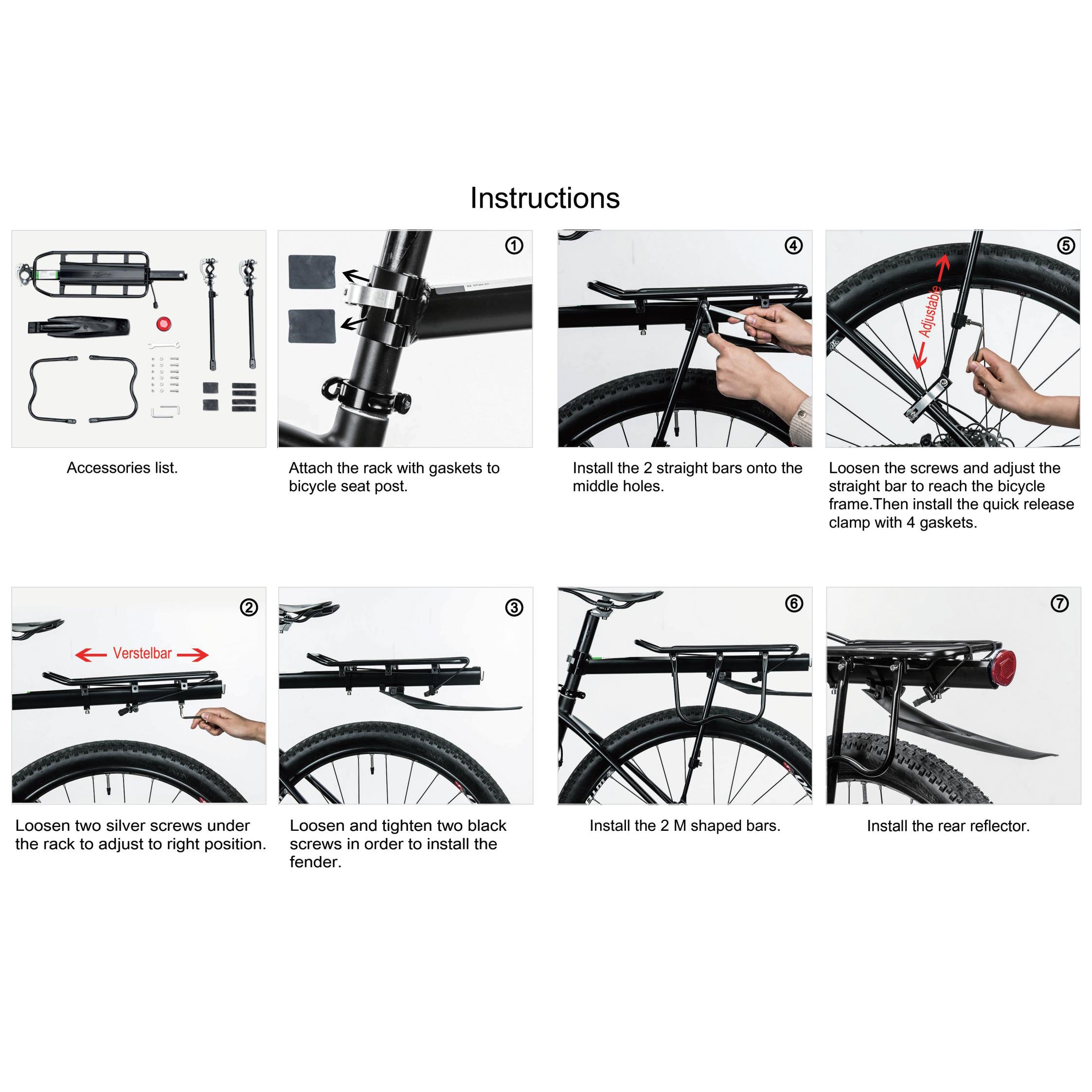 Rockbros 33210004001 dviračio bagažinykas su lentyna - juodas -- Cycling Accessories