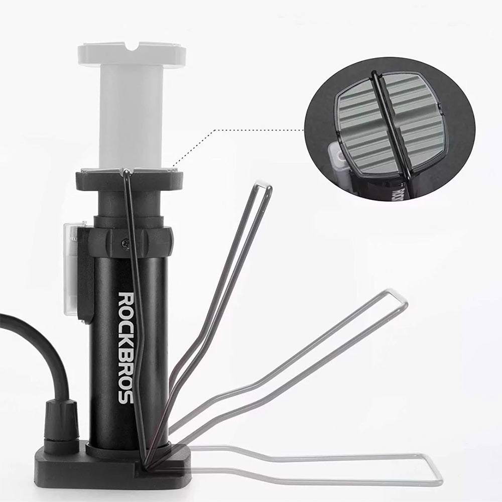 Rockbros 42610002001 grindinis dviračio siurblys su slėgio manometru - juodas -- Bicycle Pumps