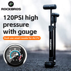 Rockbros 42310006001 dviračio pompa su slėgio manometru - juoda -- Bicycle Pumps