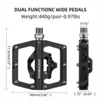Rockbros PD15-BK Aliuminio lydinio dviračio pedalai - juodi -- Cycling Accessories