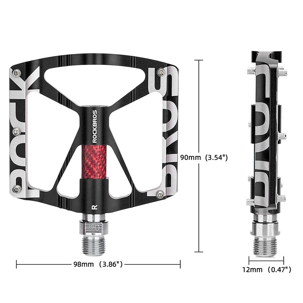 Rockbros 37213071001 Aliuminio lydinio dviračio pedalai - juodi -- Cycling Accessories