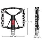 Rockbros 37213071001 Aliuminio lydinio dviračio pedalai - juodi -- Cycling Accessories
