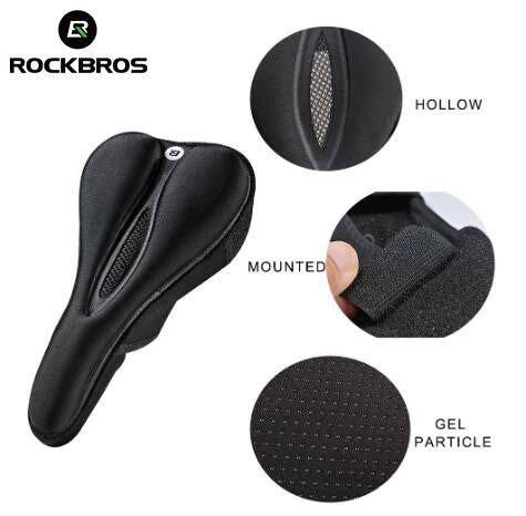 Rockbros LF047-B silikoninis gelinis dviračio sėdynės užvalkalas dydžio L - juodas -- Bicycle Covers