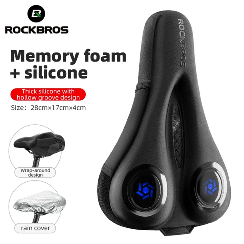 Rockbros LF044BL sėdynės užvalkalas su lietaus apsauga - juodas ir mėlynas -- Bicycle Saddles