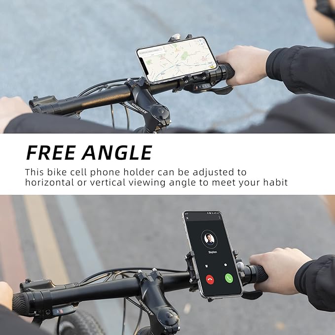 Rockbros 699-BK aliuminio lydinio dviračio telefono laikiklis - juodas -- Bicycle Phone Mounts