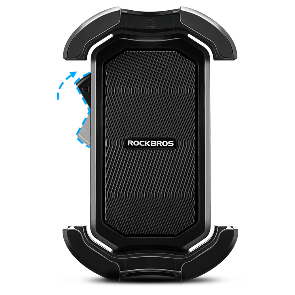 Rockbros 25210032001 dviračio telefono laikiklis vairui, juodas