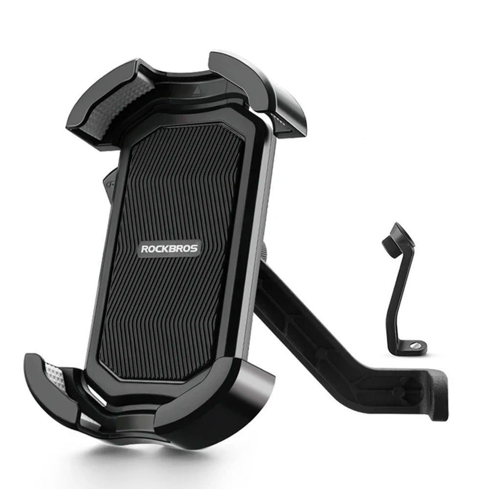 Rockbros 25210032005 motociklo telefono laikiklis veidrodėliui, juodas