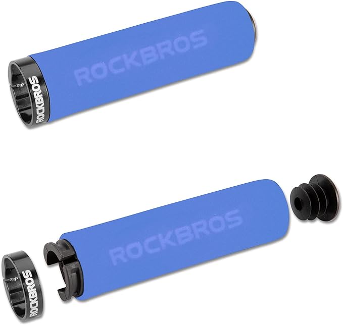 Rockbros BT1001BLBK putų dviračio rankenėlės - mėlyna ir juoda -- Bicycle Handlebar Grips