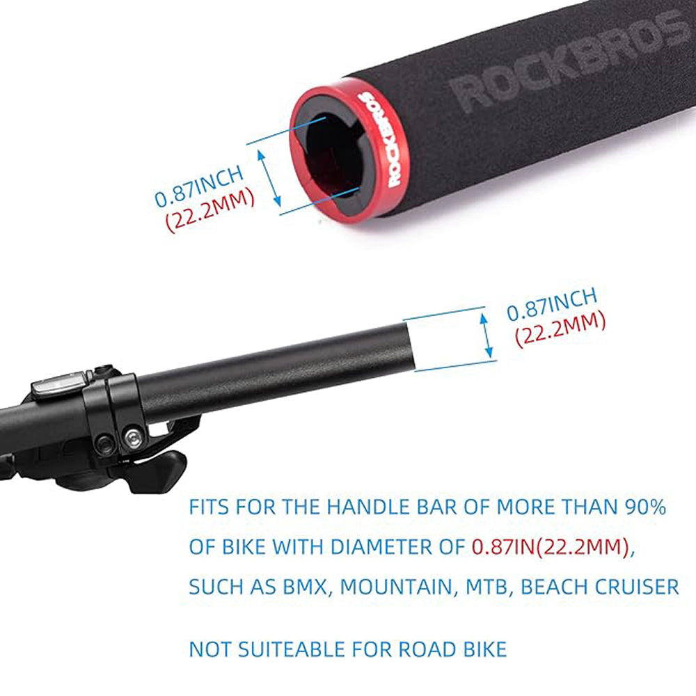 Rockbros BT1001BKRD putų dviračio rankenėlės - juoda ir raudona -- Bicycle Handlebar Grips