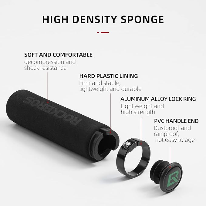 Rockbros BT1001BKBK putų dviračio rankenėlės - juoda -- Bicycle Handlebar Grips