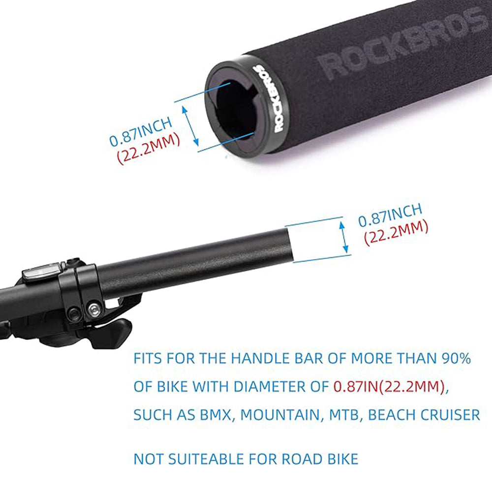 Rockbros BT1001BKBK putų dviračio rankenėlės - juoda -- Bicycle Handlebar Grips