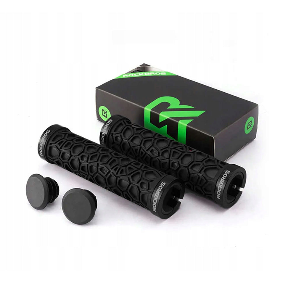 Rockbros 2017-14ABK dviračio rankenos - juodos spalvos -- Bicycle Handlebar Grips