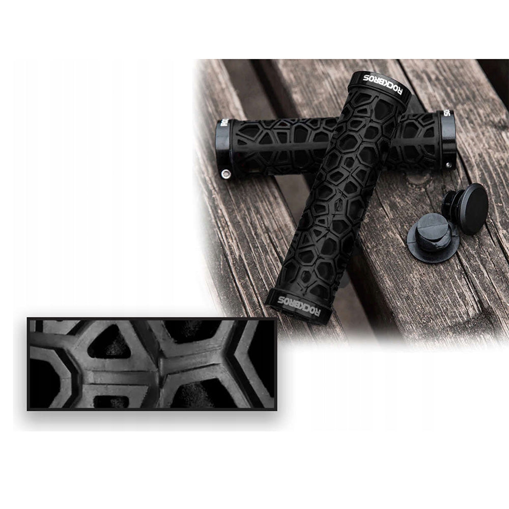 Rockbros 2017-14ABK dviračio rankenos - juodos spalvos -- Bicycle Handlebar Grips