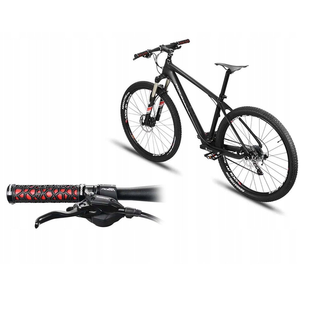 Rockbros 2017-14ARD dviračio rankenos - juodai raudona -- Bicycle Handlebar Grips