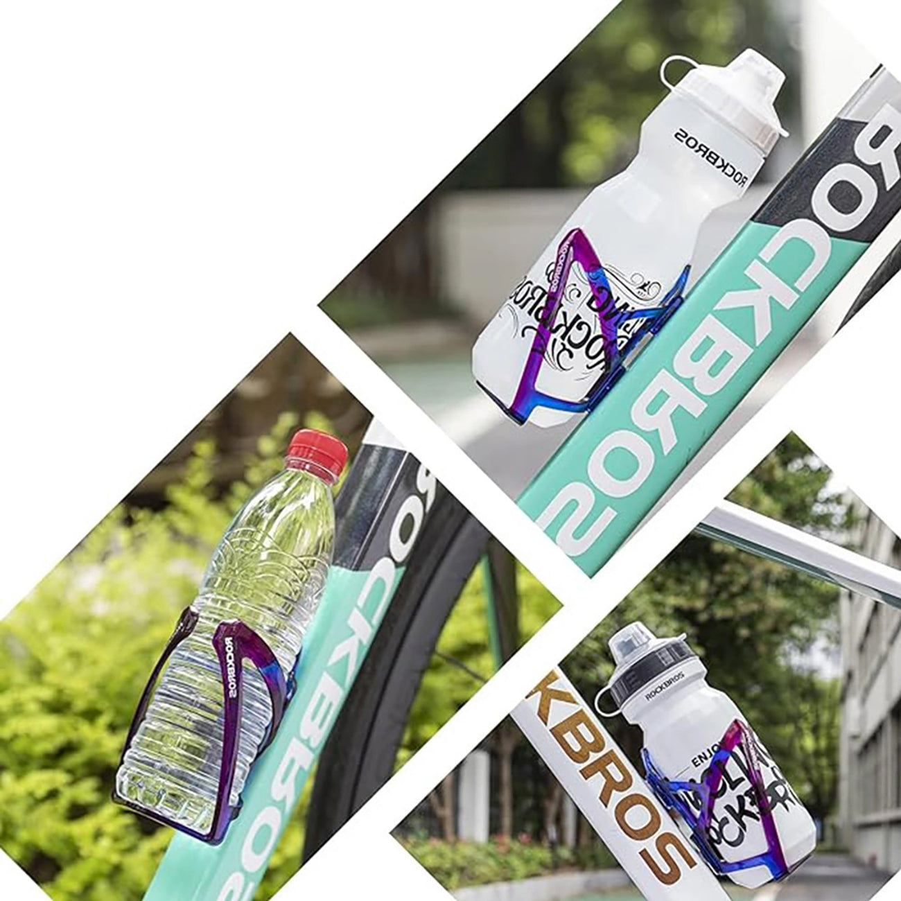 Rockbros FK338 dviračio butelio laikiklis - mėlyna ir violetinė -- Bicycle Bottle Cages