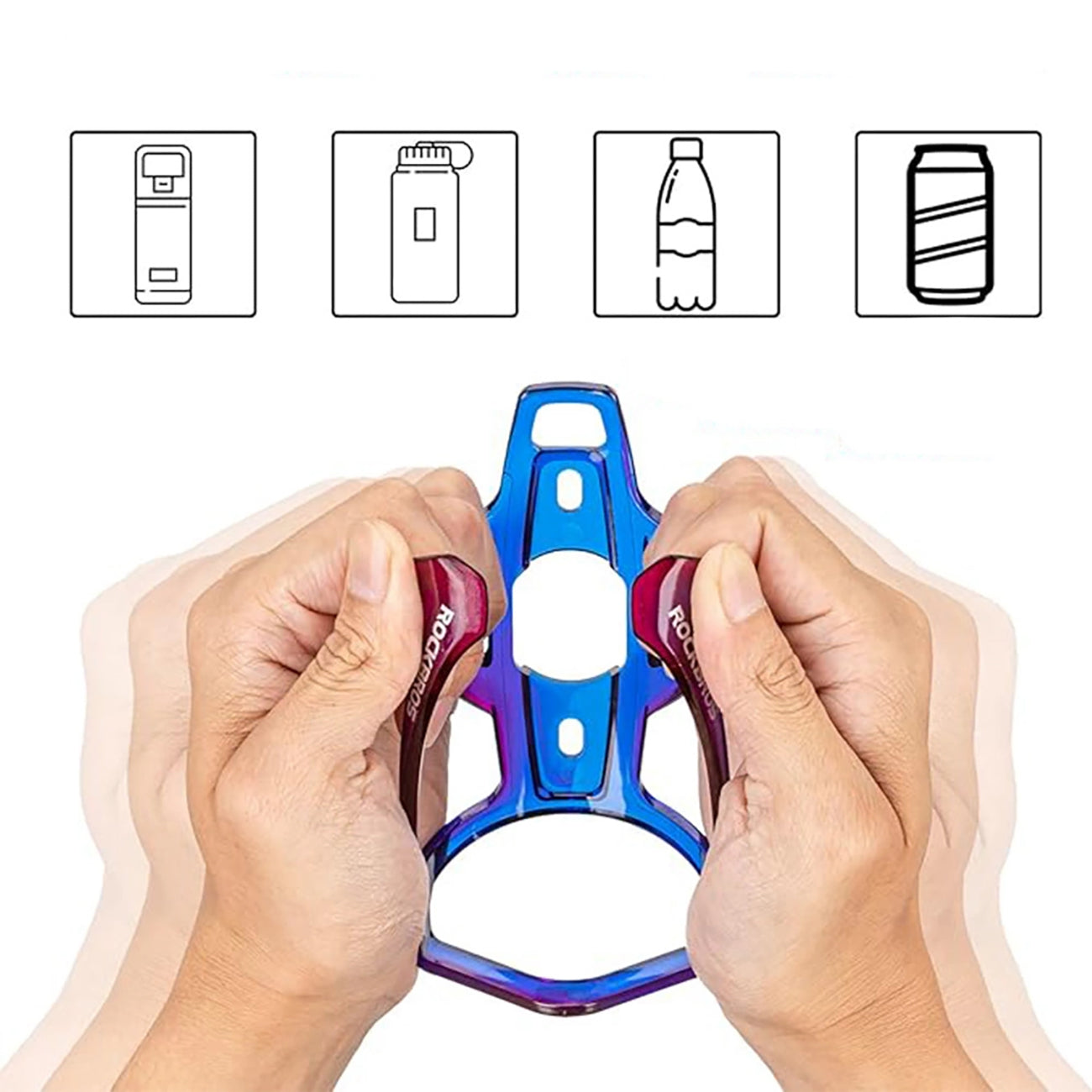 Rockbros FK338 dviračio butelio laikiklis - mėlyna ir violetinė -- Bicycle Bottle Cages