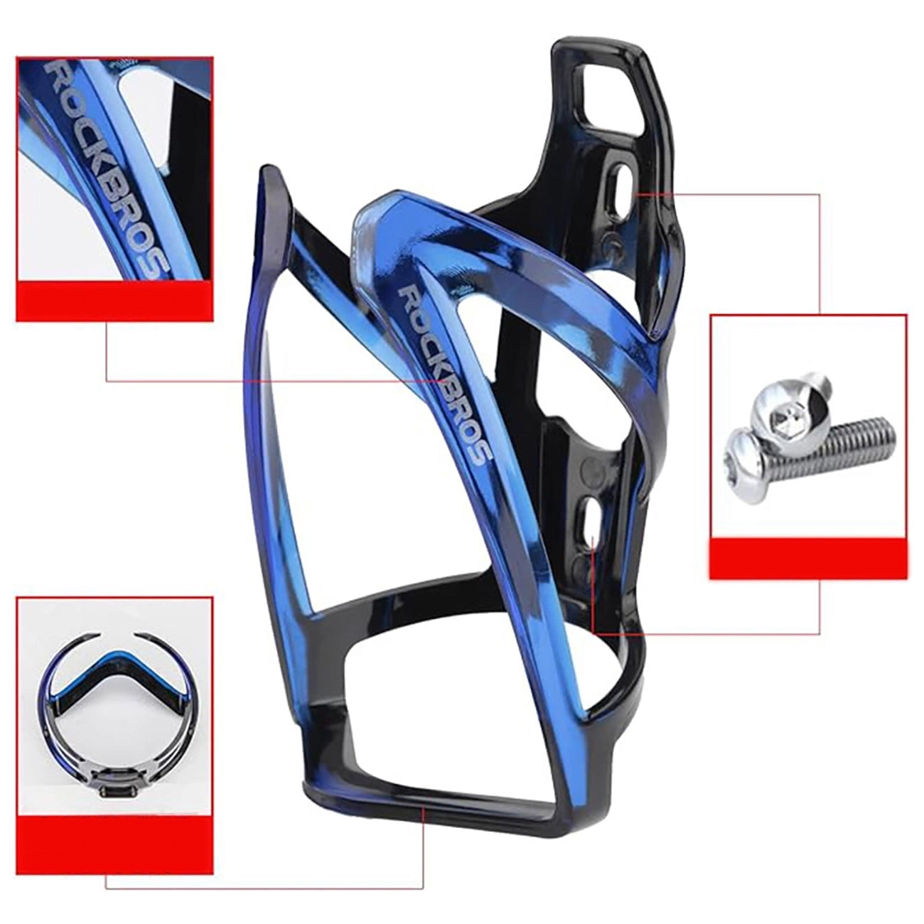 Rockbros FK338 dviračio butelio laikiklis - juodas ir mėlynas -- Bicycle Bottle Cages