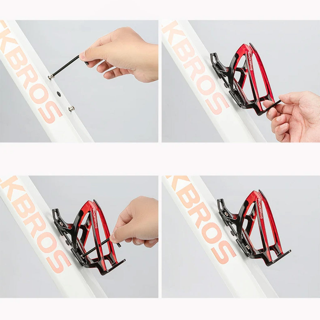 Rockbros FK338 dviračio butelio laikiklis - juodas ir raudonas -- Bicycle Bottle Cages