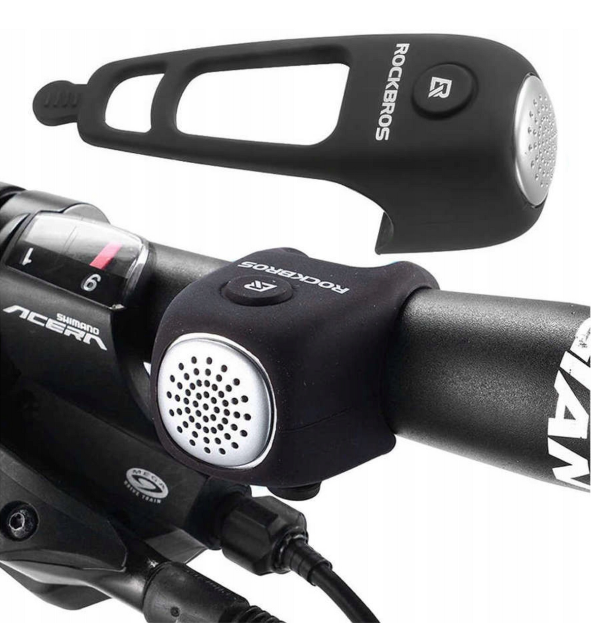 Rockbros CB1709BK elektroninis dviračio skambutis - juodas -- Bicycle Bells & Horns