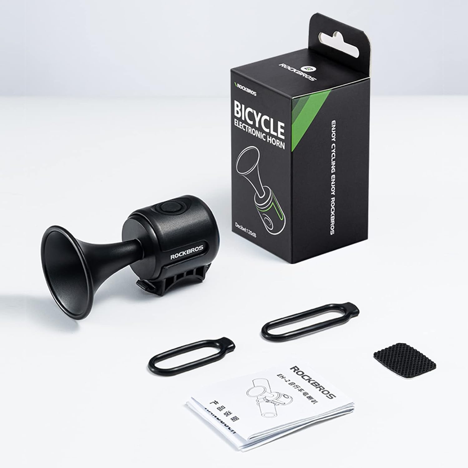 Rockbros 34210002001 elektroninis dviračio skambutis - juodas -- Bicycle Bells & Horns