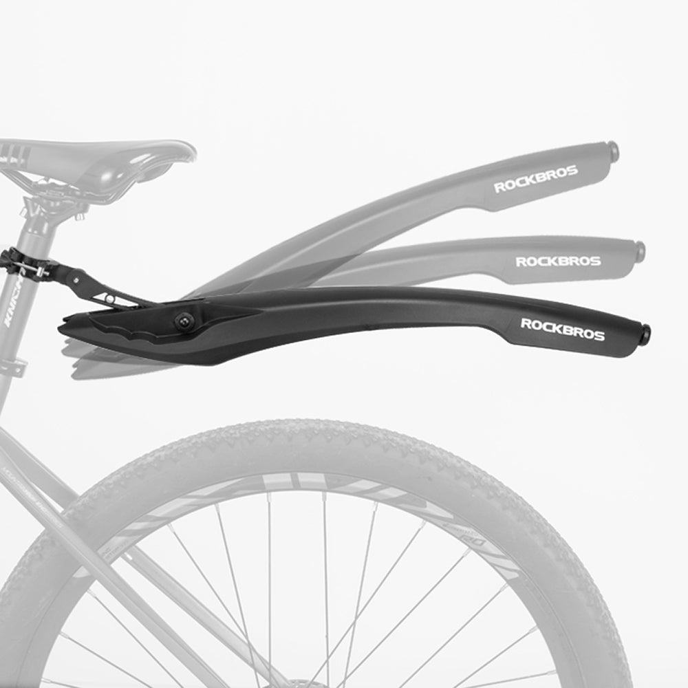 Rockbros DNB8001 blatintuvas su raudona LED šviesa - juodas -- Bicycle Fenders