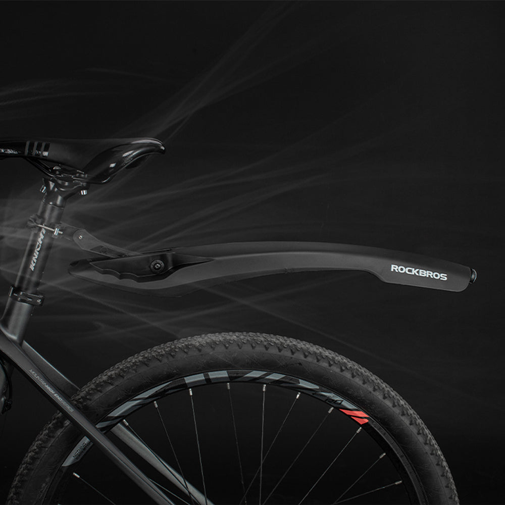 Rockbros DNB8001 blatintuvas su raudona LED šviesa - juodas -- Bicycle Fenders