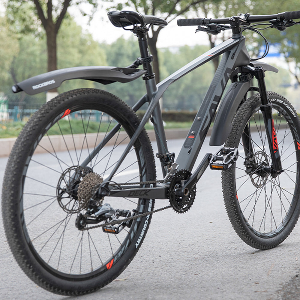 Rockbros DNB8001 blatintuvas su raudona LED šviesa - juodas -- Bicycle Fenders