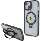 Ferrari MagSafe dėklas iPhone 15 Plus/14 Plus su stovu – juodas -- iPhone 15 Plus