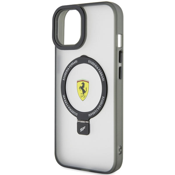 Ferrari MagSafe dėklas iPhone 15 Plus/14 Plus su stovu – juodas -- iPhone 15 Plus