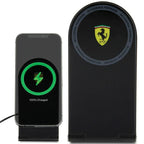 Ferrari Printed Logo MagSafe sulankstomas 2in1 15W indukcinis įkroviklis - juodas