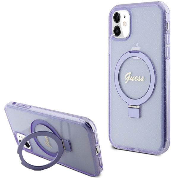 Guess MagSafe dėklas su žiedu iPhone 11/XR – violetinis -- iPhone 11